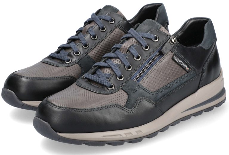 Mephisto BRADLEY heren sneaker - zwart mix - leder mix