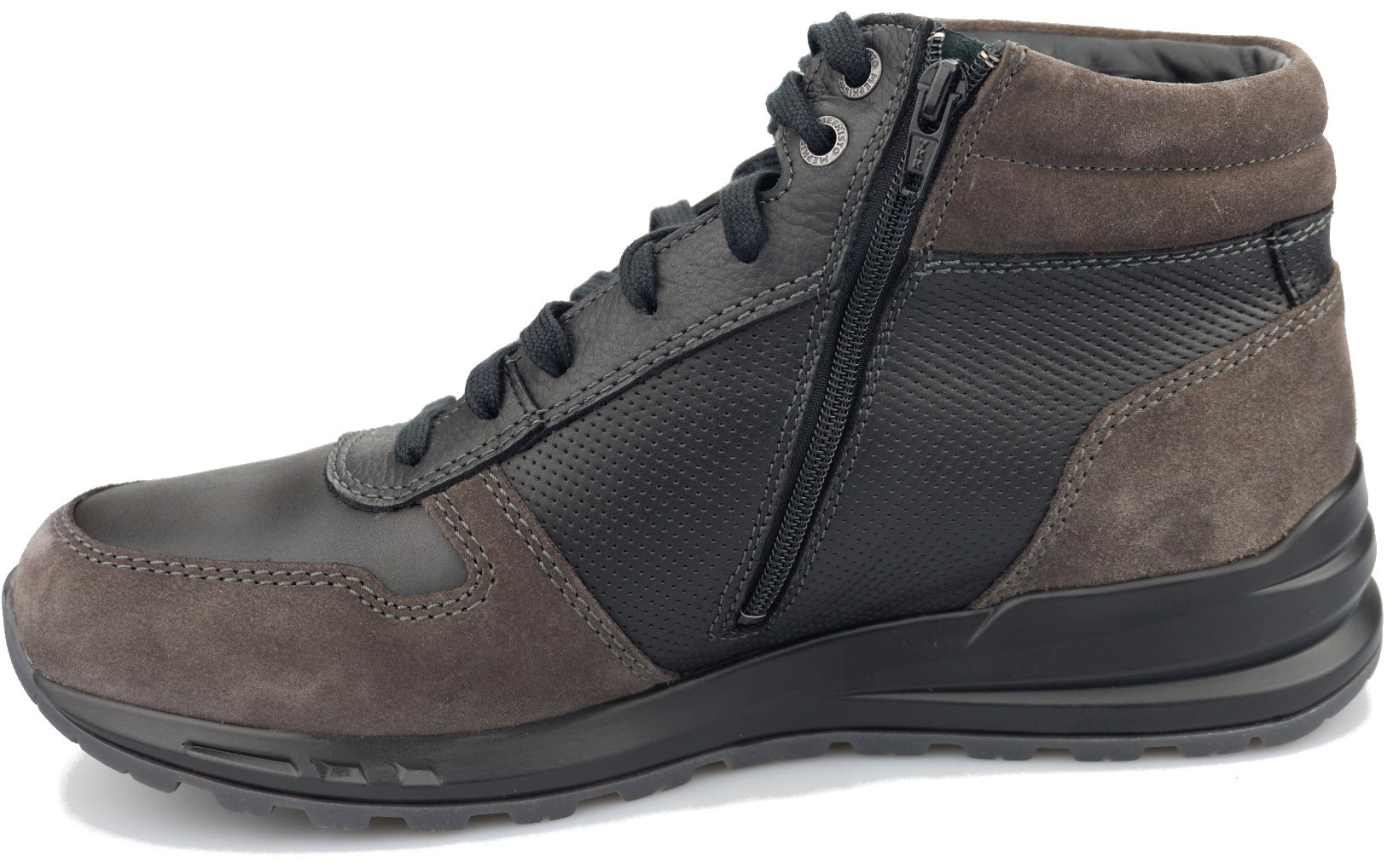 Mephisto BORAN heren hoge sneaker - leder mix - donkergrijs - Afbeelding 3