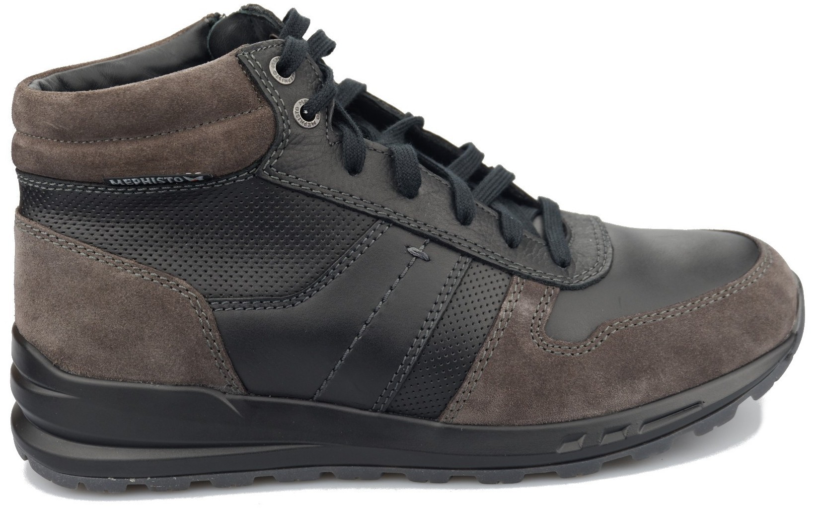 Mephisto BORAN heren hoge sneaker - leder mix - donkergrijs - Afbeelding 2
