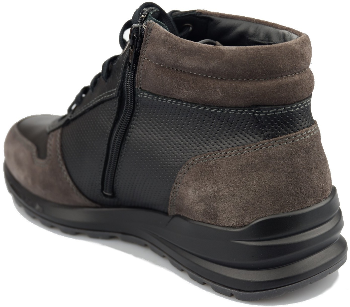 Mephisto BORAN heren hoge sneaker - leder mix - donkergrijs - Afbeelding 4
