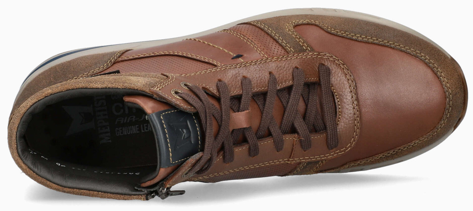 Mephisto BORAN heren hoge sneaker - leder mix - hazelnoot bruin - Afbeelding 3