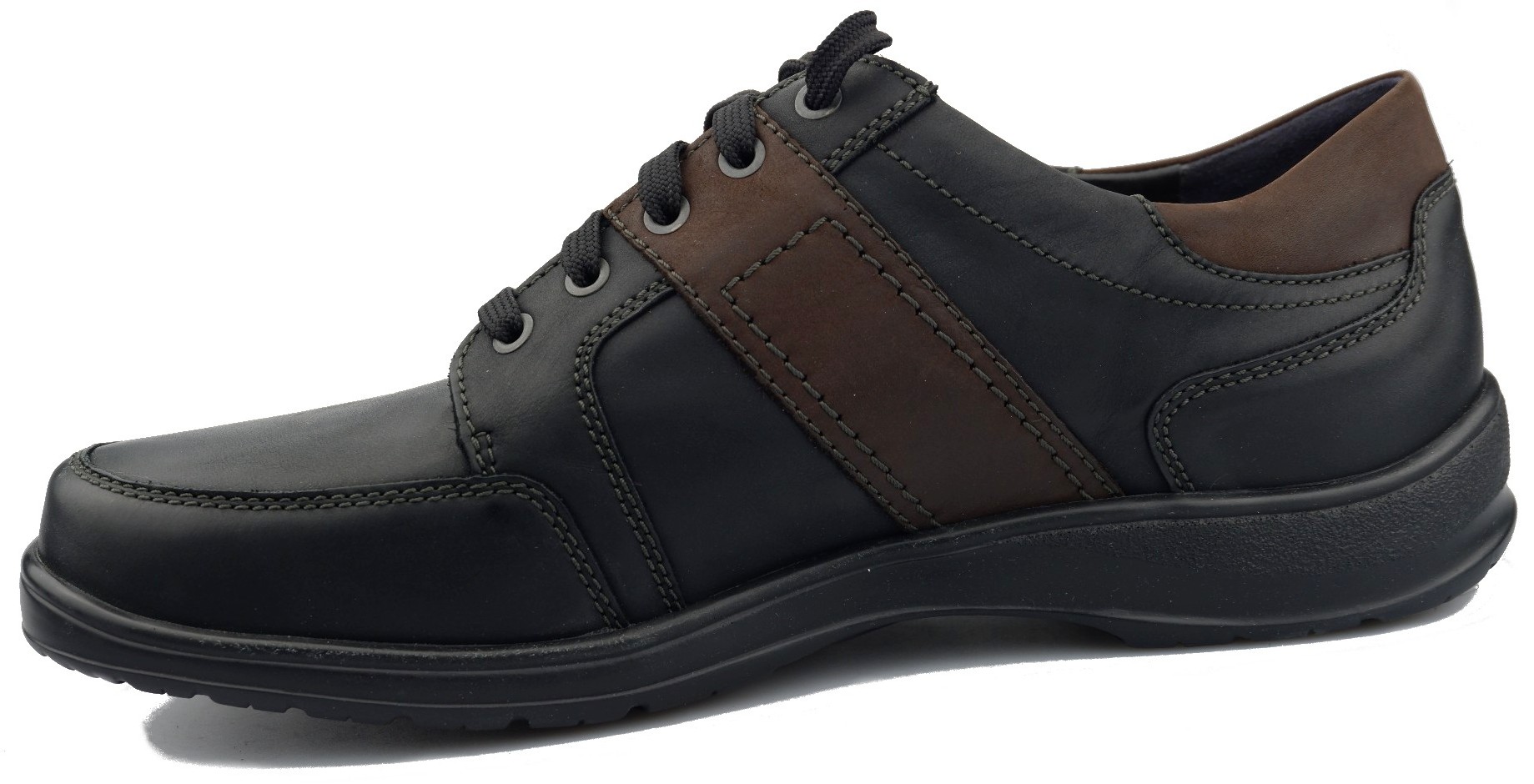 Mobils by Mephisto EDWARD Heren Veterschoen - Zwart leer - extra breed - Afbeelding 3