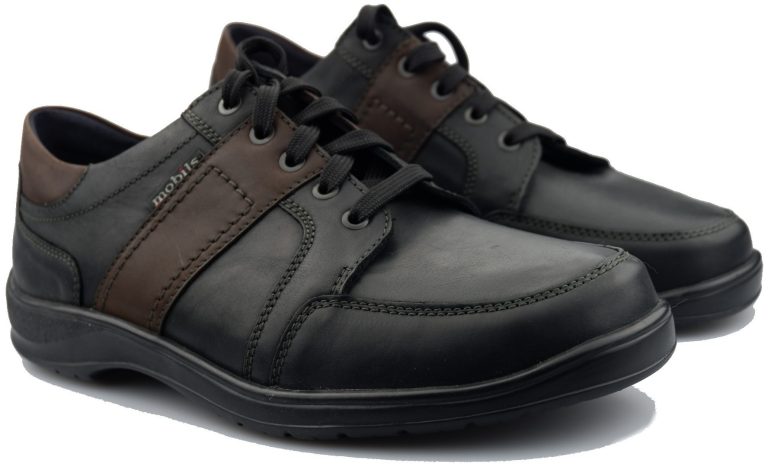 Mobils by Mephisto EDWARD Heren Veterschoen - Zwart leer - extra breed