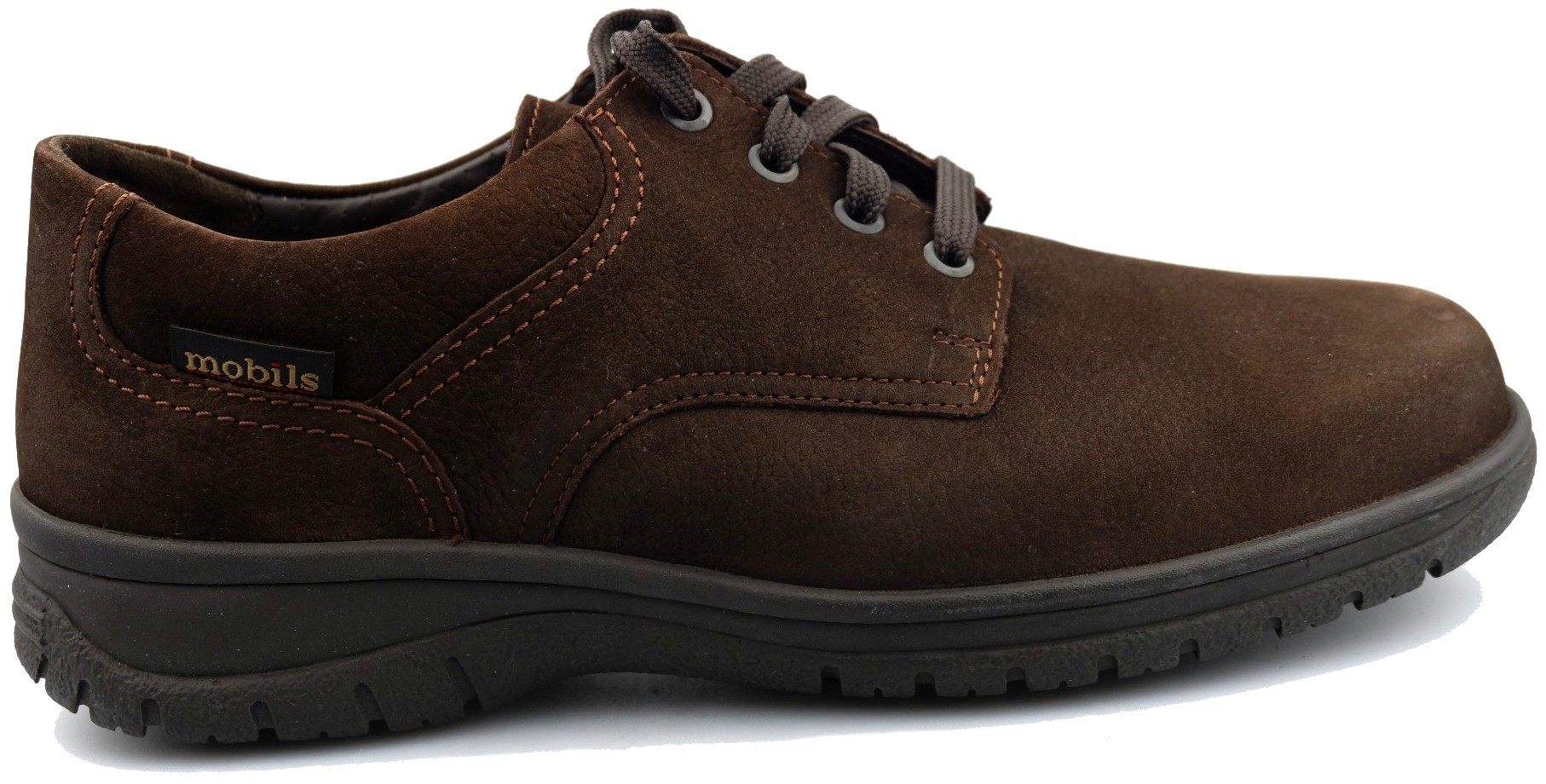 Mobils by Mephisto IAGO - veterschoenen voor heren - donkerbruin nubuck - BREED LEEST - Afbeelding 2