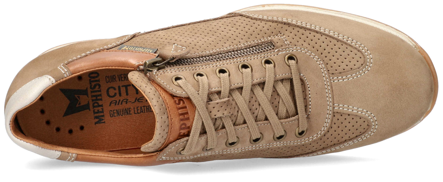 Mephisto LEON Heren Sneaker - Beige Leer / Nubuck - Afbeelding 3