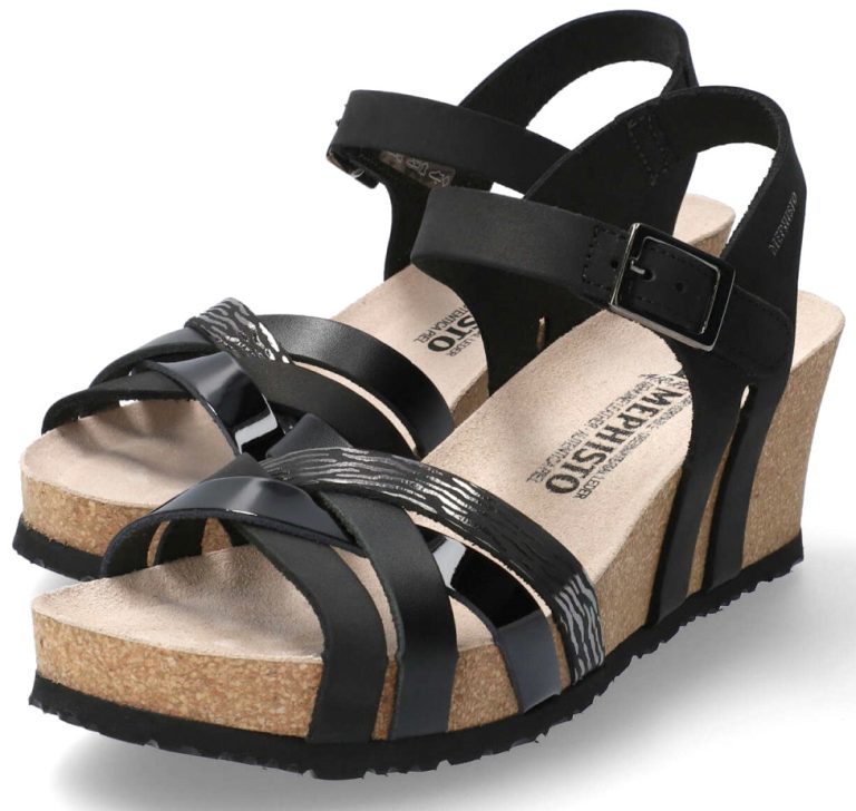 Mephisto LANNY Dames Sandaal - Zwart Leer