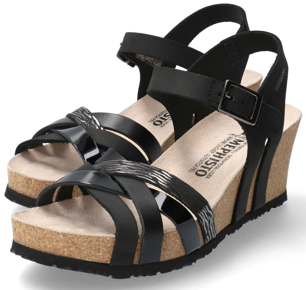 Mephisto LANNY Dames Sandaal - Zwart Leer