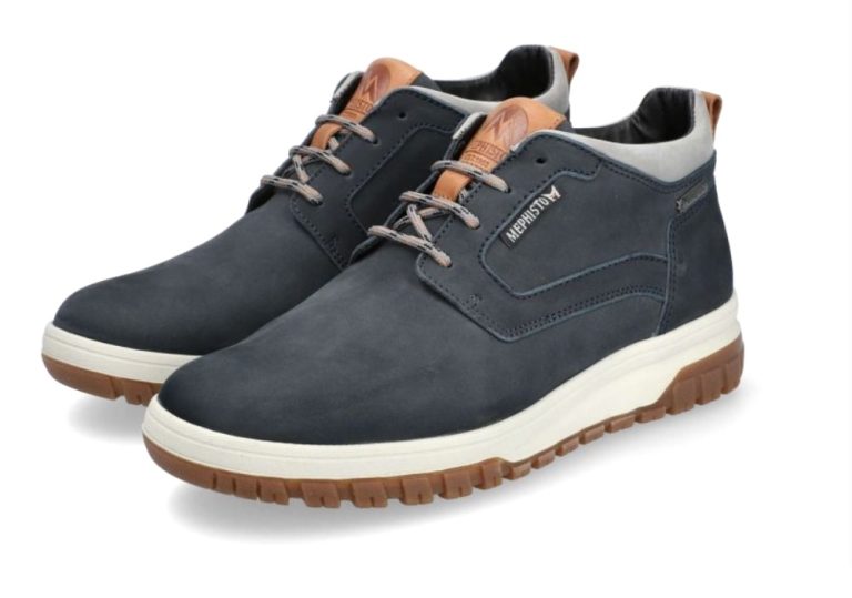 Mephisto PEDRO GT heren enkellaars - blauw - nubuck - WATERDICHT