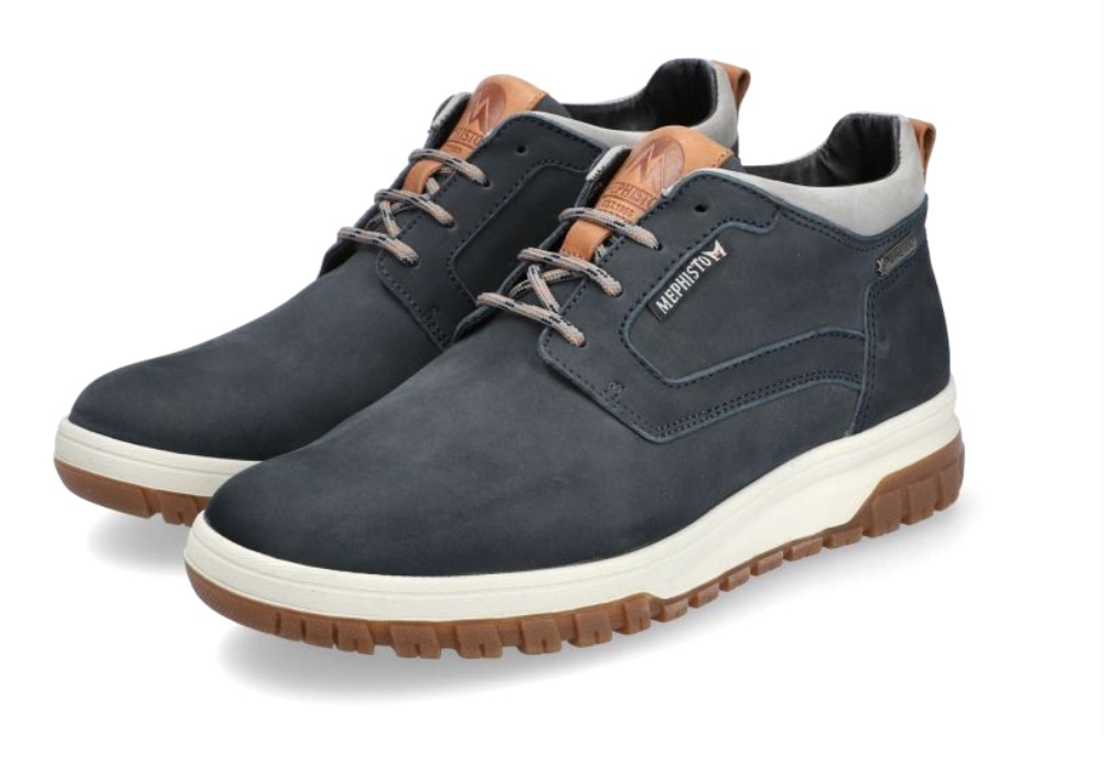 Mephisto PEDRO GT heren enkellaars - blauw - nubuck - WATERDICHT