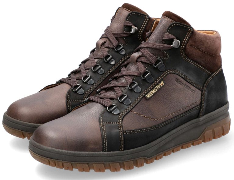 Mephisto PITT GRIZZLY heren enkellaars - donkerbruin leer mix