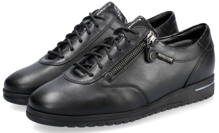 Mephisto JOSY Dames Sneakers - Zwart - Leer