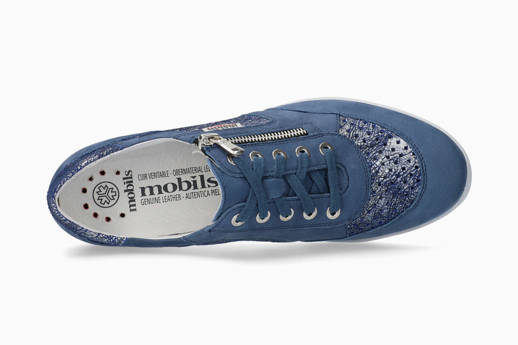 Mobils by Mephisto PRECILIA PERF - dames sneaker - blauw denim nubuck - extra breed - Afbeelding 3