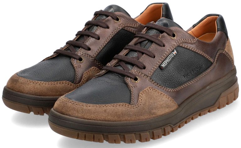 Mephisto PHIL heren veterschoen - hazelnoot bruin - leer/suede - hydroprotect