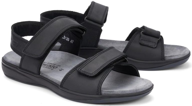 Mephisto SIMON Heren Sandaal - Zwart Leer
