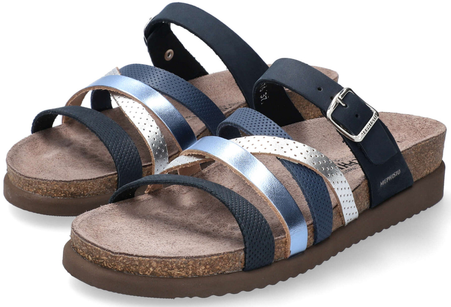 Mephisto HULEDA Dames Sandaal - Marineblauw Leer Mix