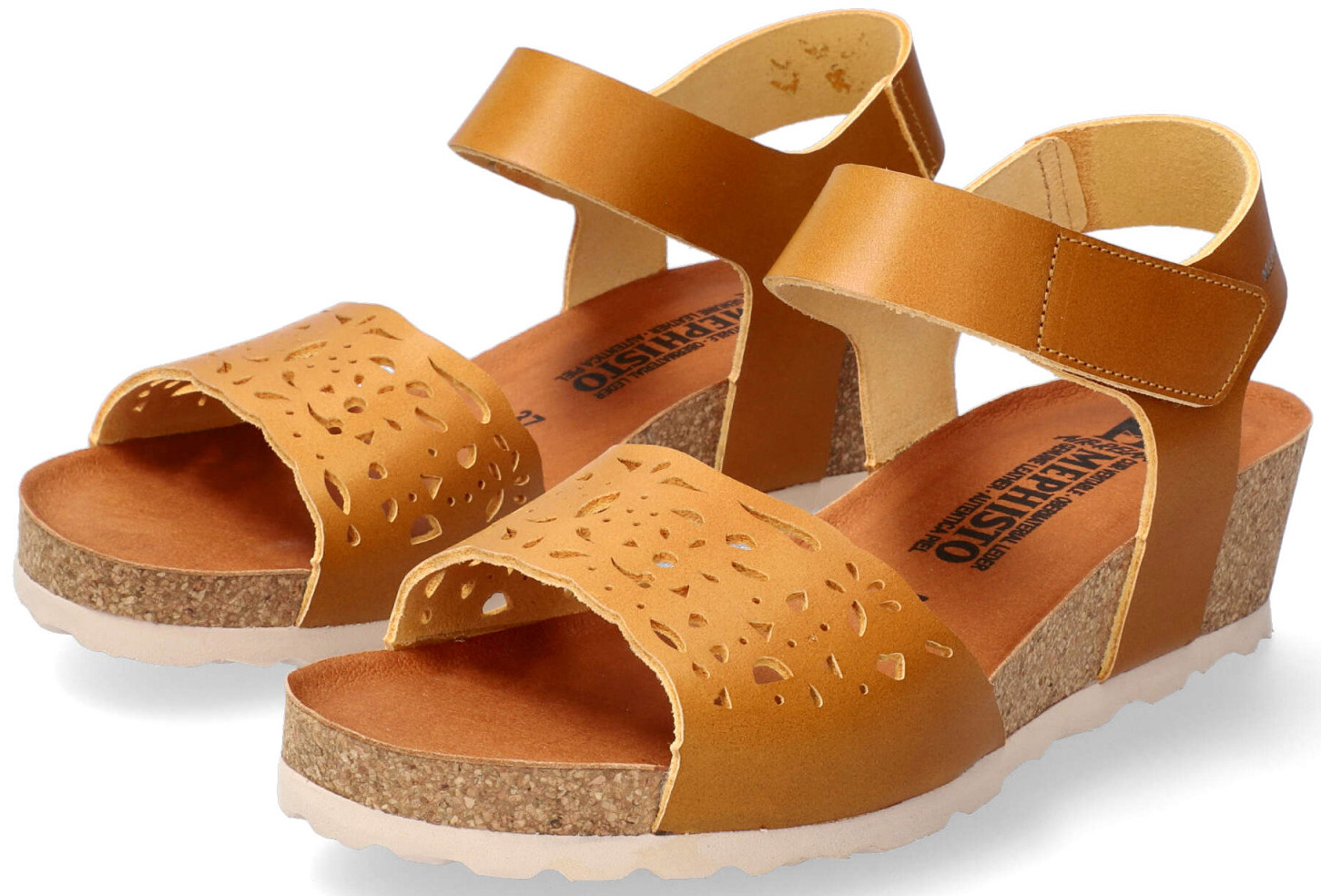 Mephisto RAPHEALA dames sandalen glad leer - Woestijnbruin