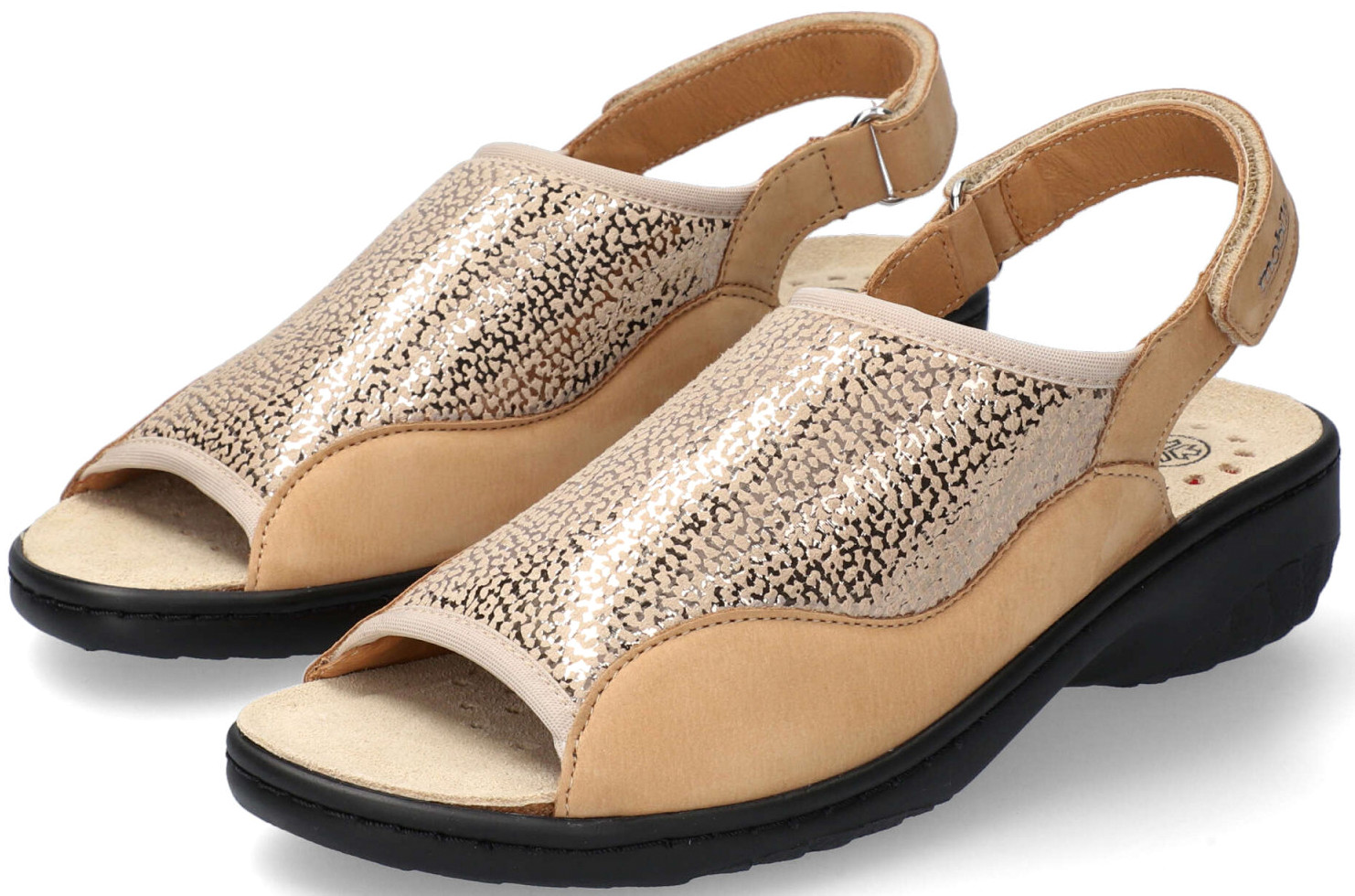 Mobils by Mephisto GISELLA extra breed (H) ergonomische half dichte sandaal - Beige