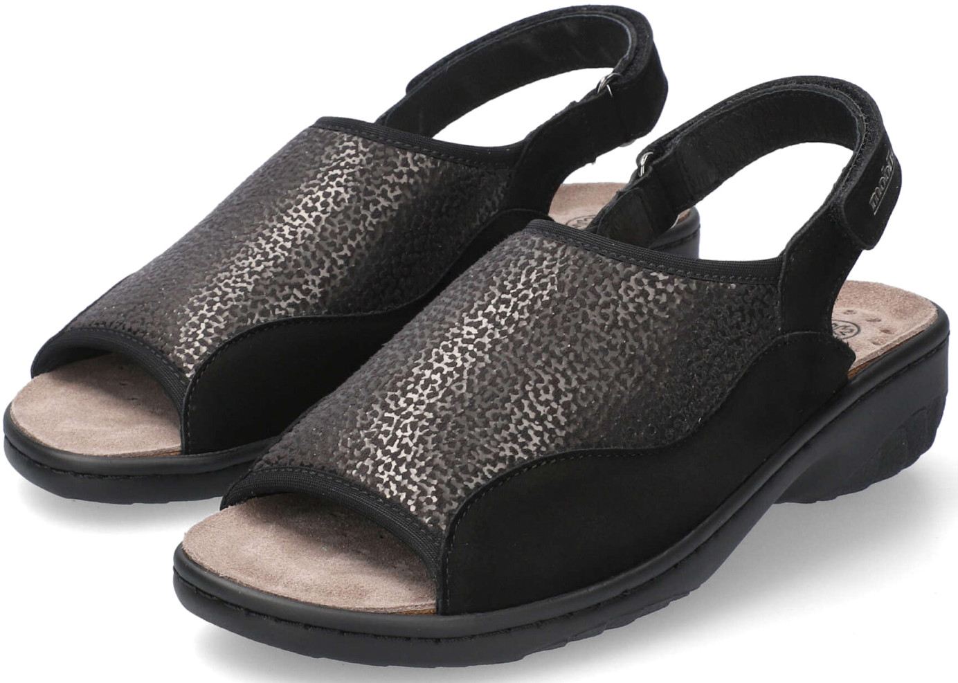 Mobils by Mephisto GISELLA extra breed (H) ergonomische half dichte sandaal - Zwart
