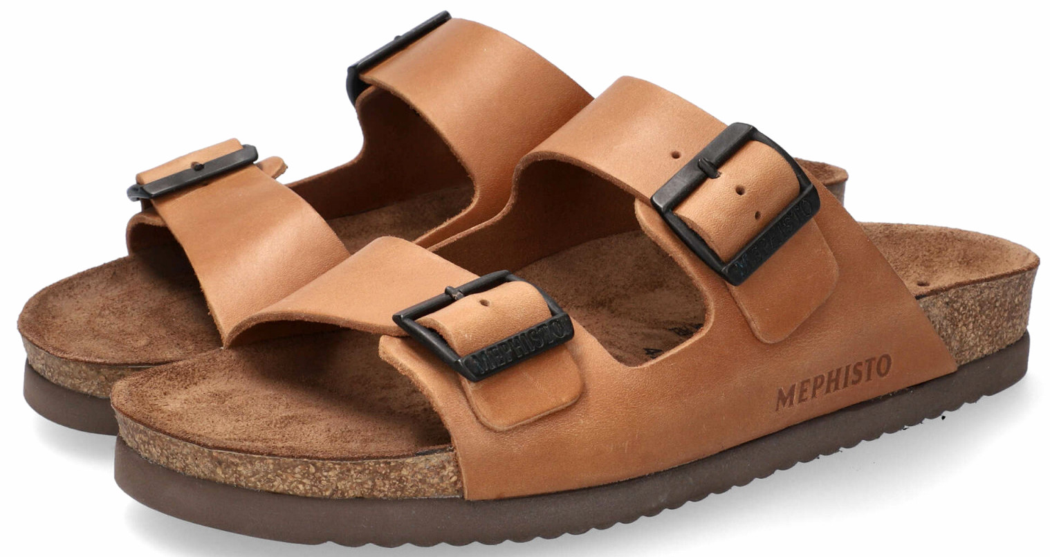 Mephisto NERIO Heren Slipper - Lichtbruin Leer