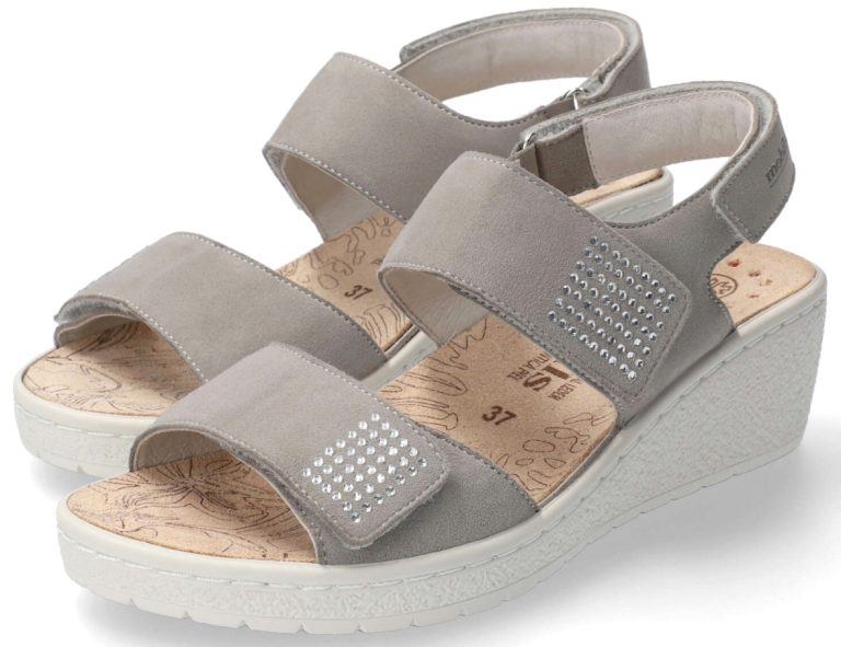 Mobils by Mephisto PAM SPARK dames Sandaal - Lichtgrijs Suede - EXTRA BREED