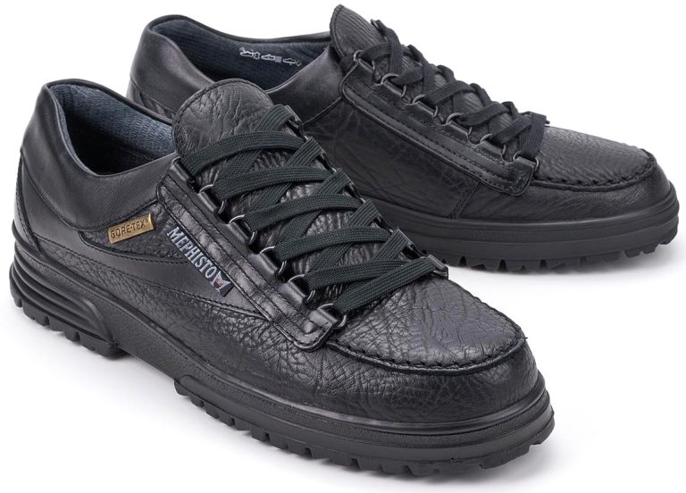 Mephisto BREAK GORE Heren Veterschoen - Zwart Leer (Waterdicht)