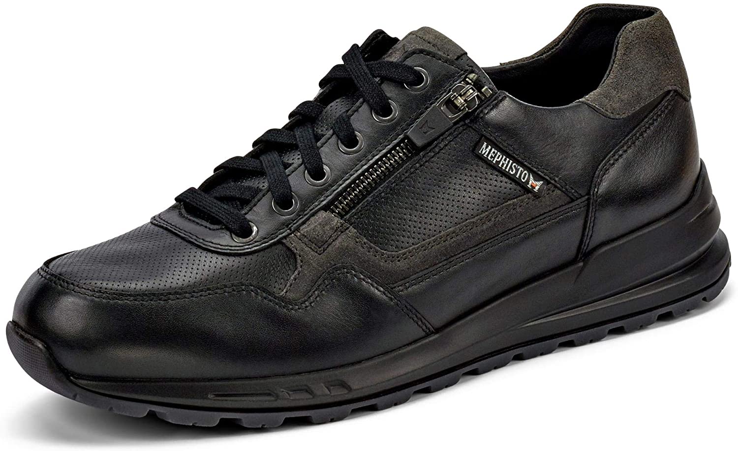 Mephisto BRADLEY lederen sneakers voor heren - zwart