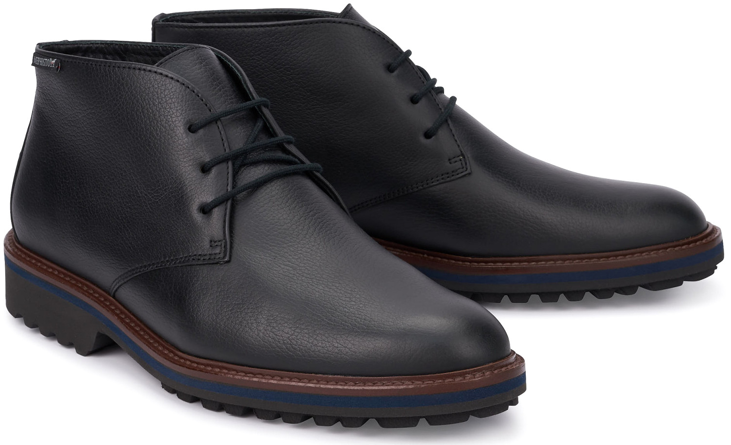 Mephisto BERTO Heren Lederen Enkellaars - Zwart