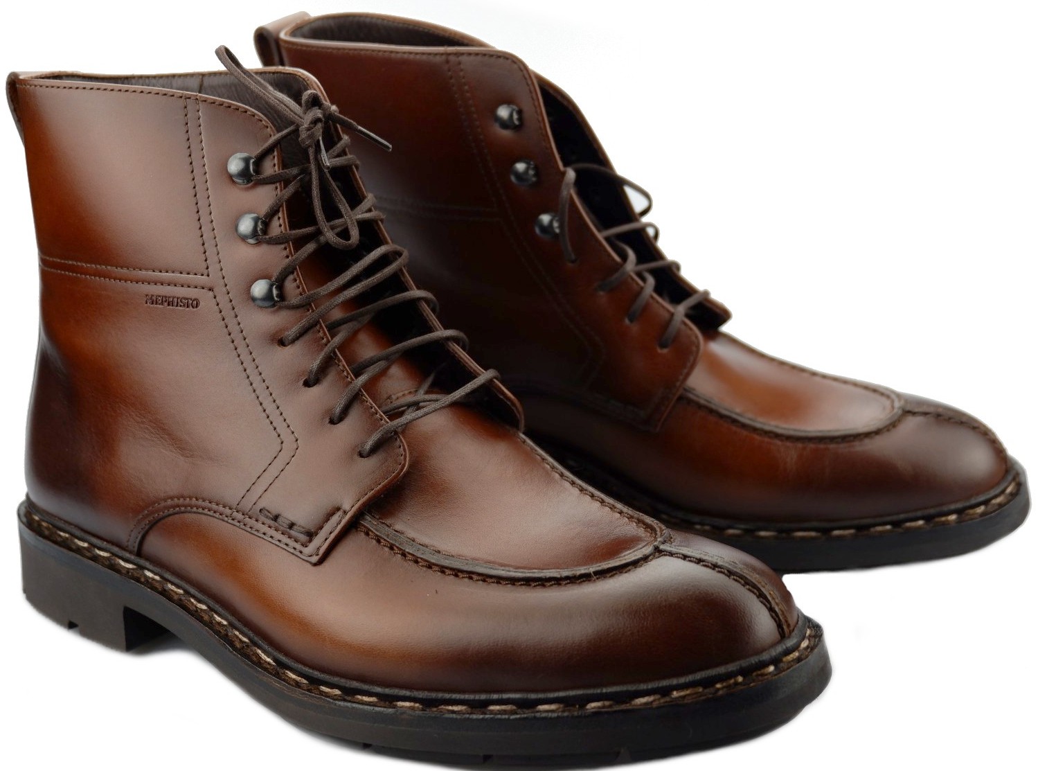 Mephisto SERGIO HERITAGE Handgemaakt Heren Enkellaars - Kastanjebruin Leer