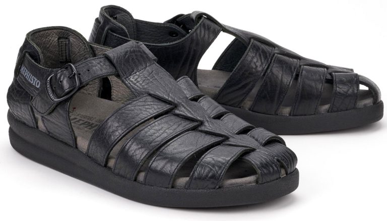 Mephisto SAM MAMOUTH heren sandaal - zwart leer