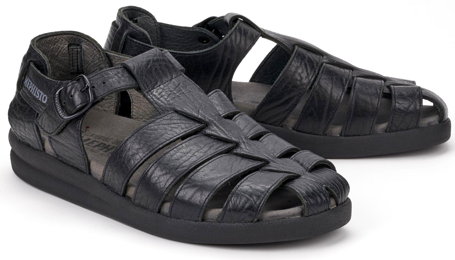 Mephisto SAM MAMOUTH heren sandaal - zwart leer