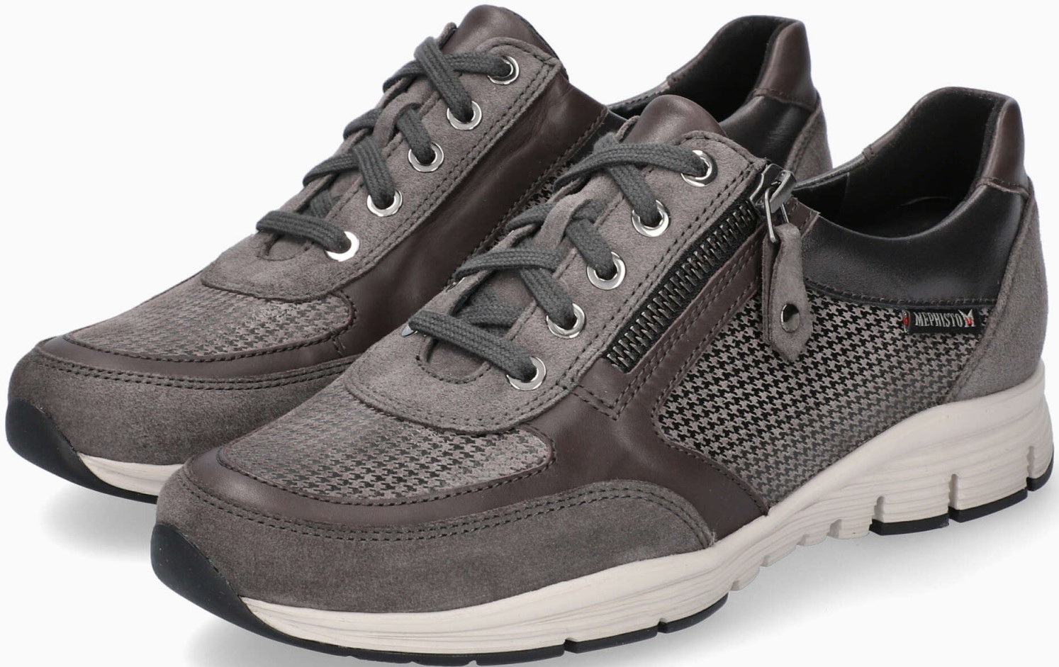 Mephisto Ylona Lederen, Suede & Nubuck Sneaker Voor Dames - Grijs