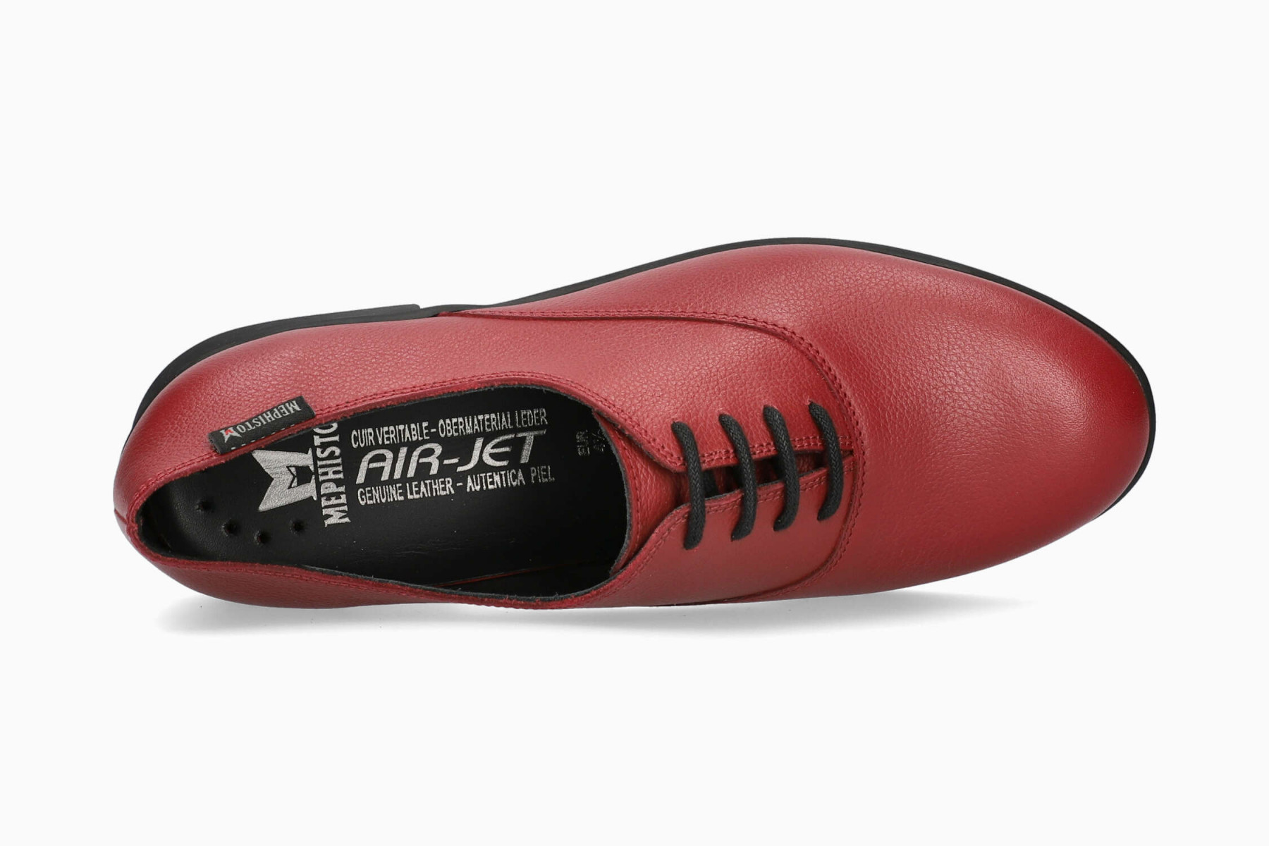 Mephisto SYLA lederen dames veterschoen rood - Afbeelding 3
