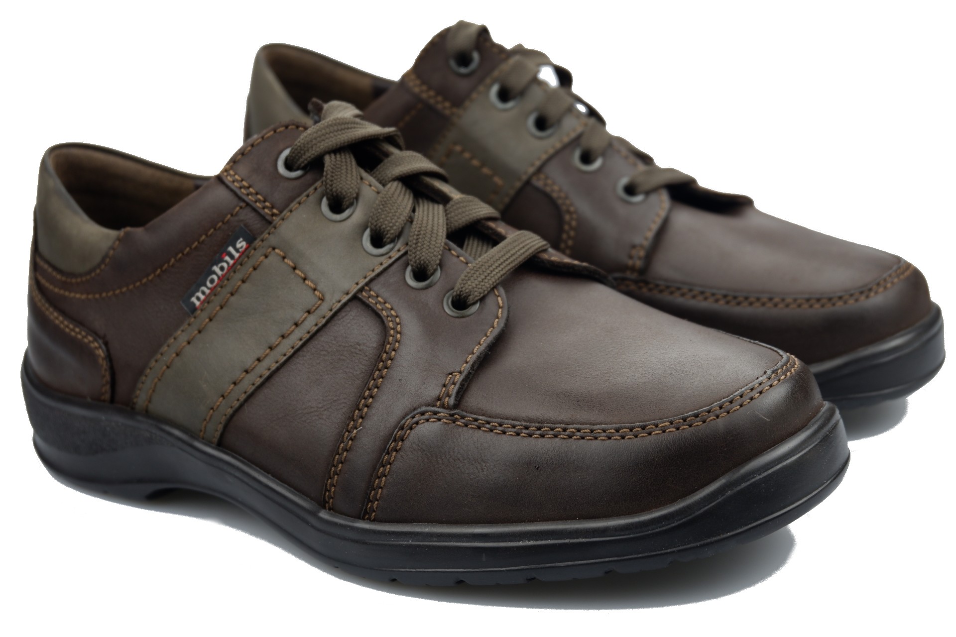 Mobils by Mephisto EDWARD Heren Veterschoen - Donkerbruin leer - extra breed