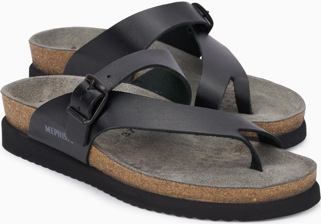 Mephisto Helen Dames Slipper Glad Leer - Zwart