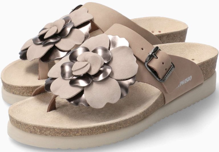Mephisto Helen Flower Dames Slipper Nubuck - Grijs