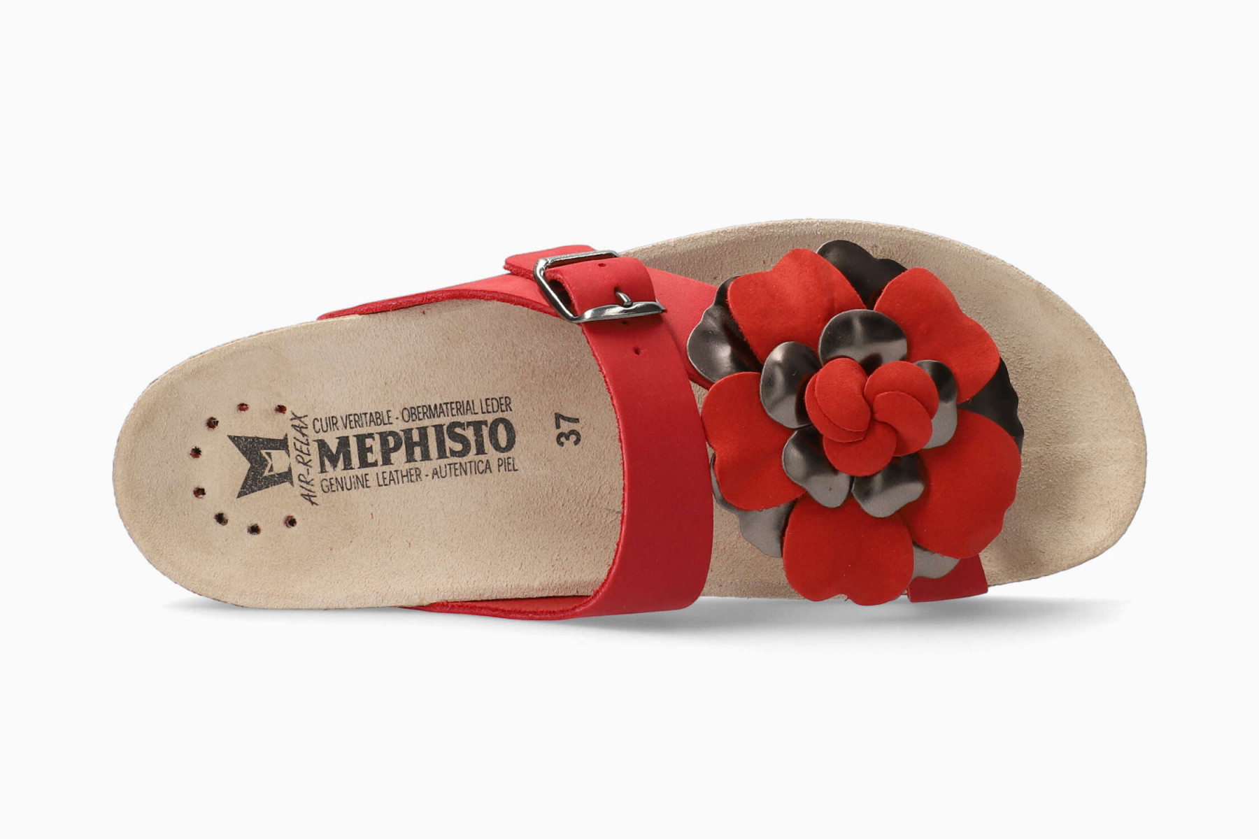 Mephisto Helen Flower Dames Slipper Nubuck - Rood - Afbeelding 4