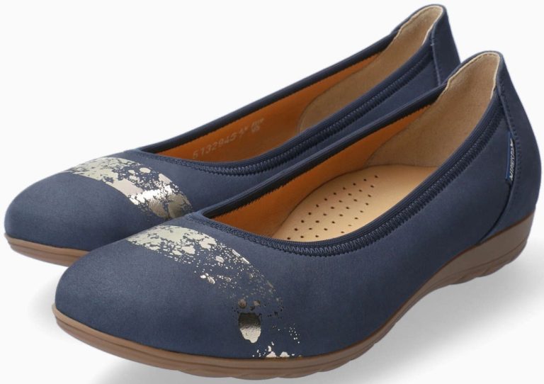 Mephisto Elina Nubuck Ballerina Pump voor Dames - Blauw