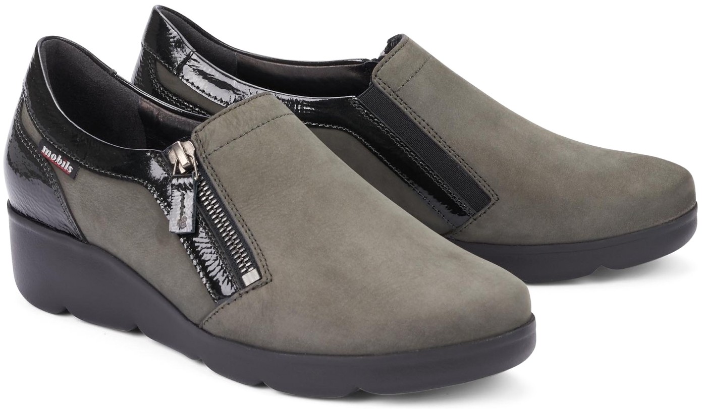 Mobils by Mephisto GARENCE nubuck instapper voor dames met brede voeten grijs
