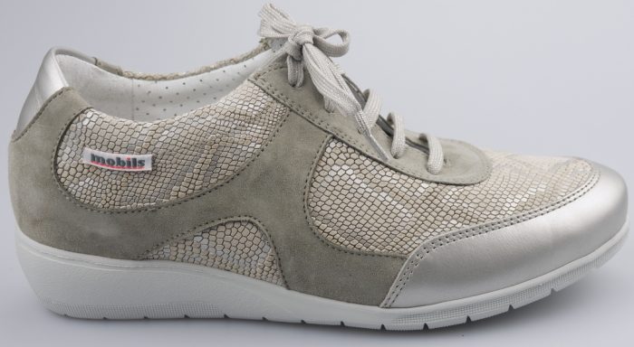 Mobils by Mephisto JACINTE grijs zilver lederen veterschoen voor dames met brede voeten - Afbeelding 2