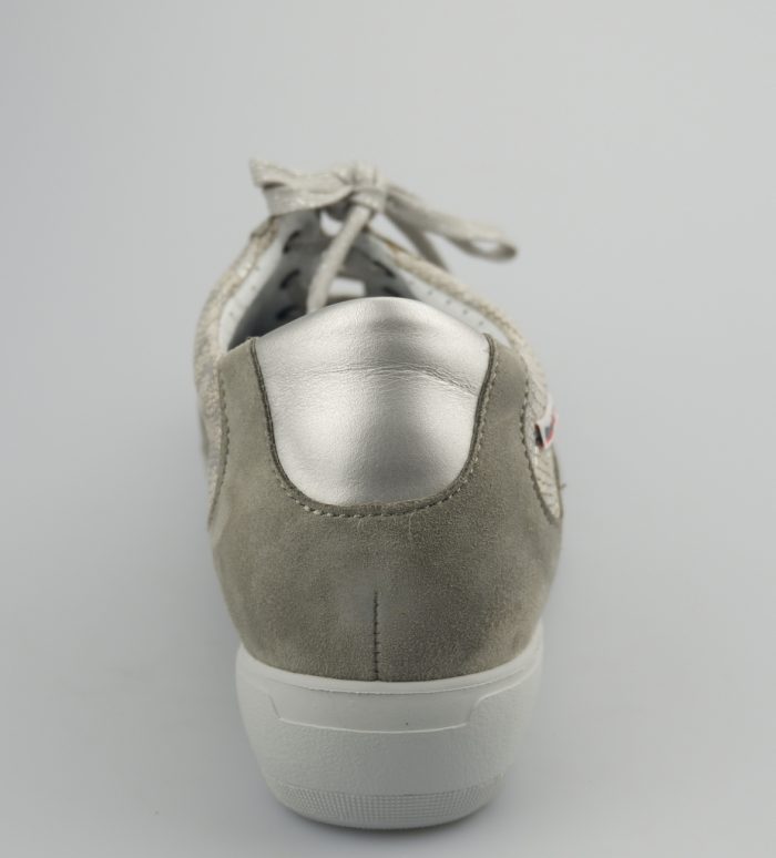 Mobils by Mephisto JACINTE grijs zilver lederen veterschoen voor dames met brede voeten - Afbeelding 4