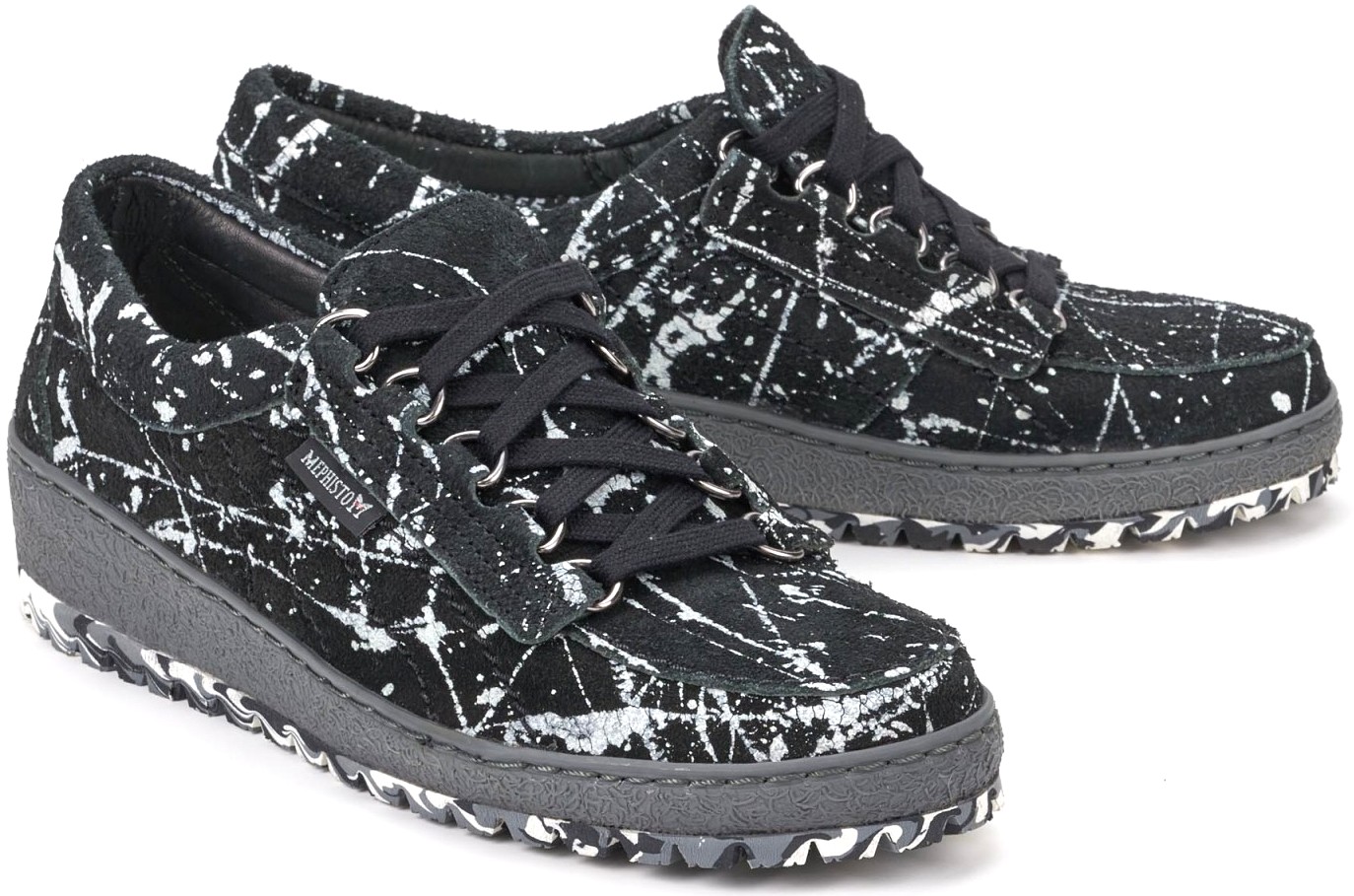 Mephisto LADY zwart veterschoen voor dames - zwart suede