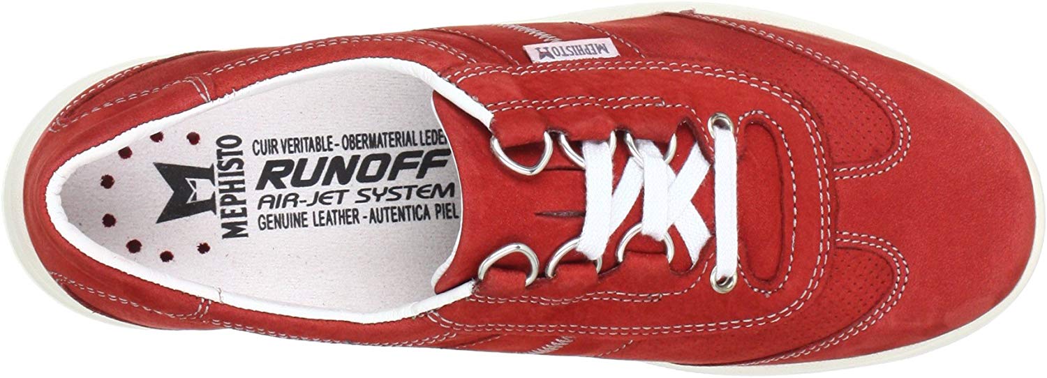 Mephisto LASER PERF rood nubuck veterschoenen voor dames met perforaties - Afbeelding 3