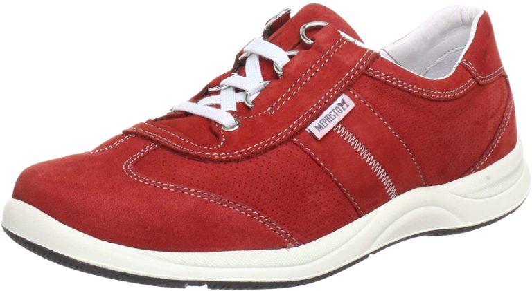Mephisto LASER PERF rood nubuck veterschoenen voor dames met perforaties