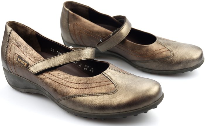 Mephisto LEIDINA brons lederen schoen voor dames met klittenband