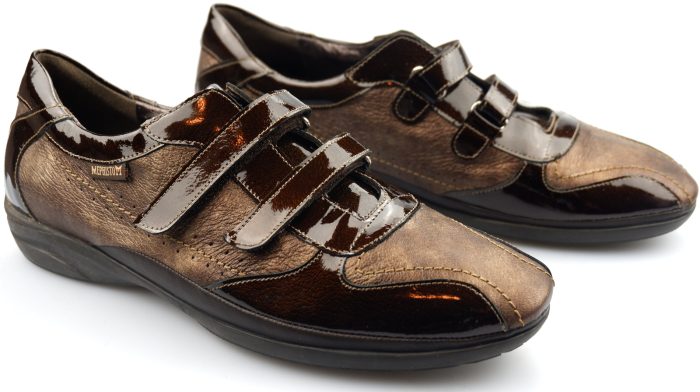 Mephisto PARNEL bruin lederen sneaker voor dames met dubbele klittenband