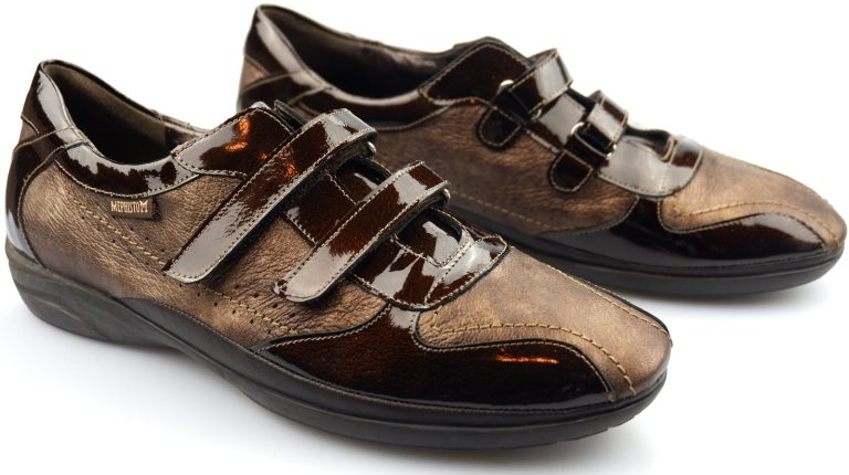 Mephisto PARNEL bruin lederen sneaker voor dames met dubbele klittenband