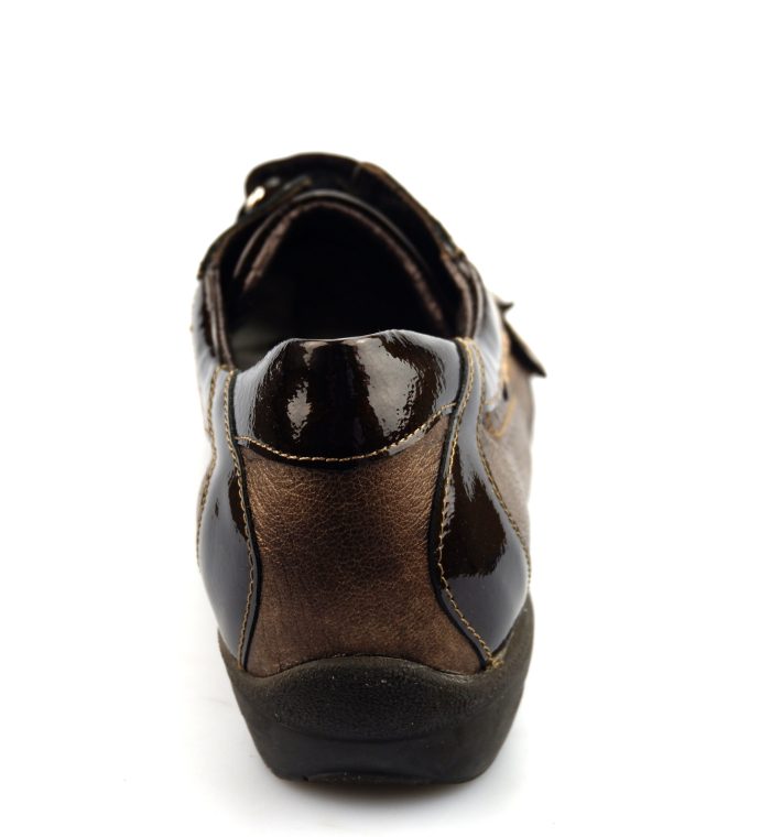 Mephisto PARNEL bruin lederen sneaker voor dames met dubbele klittenband - Afbeelding 4