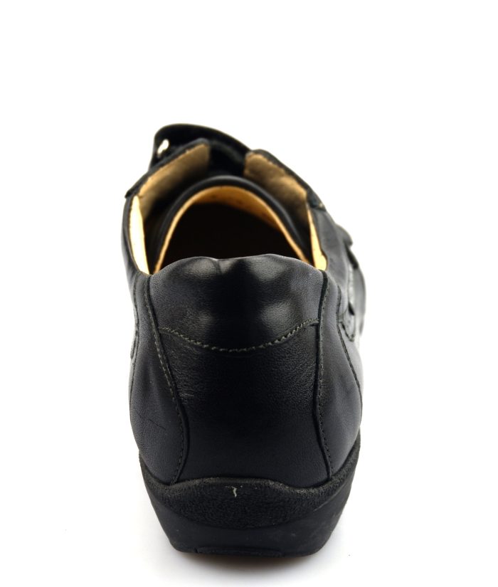 Mephisto PARNEL zwart lederen sneaker voor dames met dubbele klittenband - Afbeelding 4
