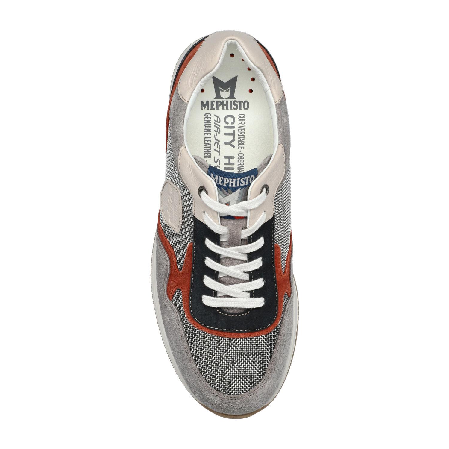Mephisto GARCIA AIR heren veter sneaker - Grijs rood zwart wit - Afbeelding 2