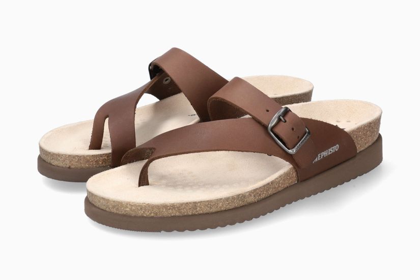 Mephisto Helen Dames Teen Slipper Glad Leer - Bruin - Afbeelding 2